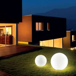 Udendørs Spot ^ Ideallux Ideal Lux Sole lampe med jordspyd, hvid, plast, Ø 30 cm