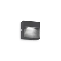 Ideallux Væglamper > Ideal Lux udendørs væglampe Dedra, antracit, 10 x 10 cm