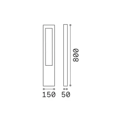 Ideallux Gadebelysning > Ideal Lux Vega vejlampe, brun, aluminium, højde 80 cm