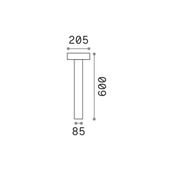 Ideallux Gadebelysning > Ideal Lux vejlampe Tesla antracit, aluminium, højde 60 cm