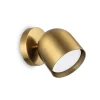 Væglamper|Væglamper ^ Ideallux Ideal Lux væglampe Dodo messingfarvet 1 lyskilde metal Ø 8,5 cm