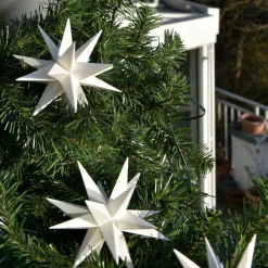 Dekorationsbelysning|Julepynt ^ STERNTALER I hvid - udendørs LED-lyskæde med 9 stjerner