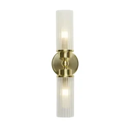 Searchlight Væg- Og Spejllamper > Imperial væglampe, messing, 2 lyskilder, stål, glas, IP44