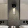 Væg- Og Spejllamper ^ Searchlight Imperial væglampe, sort, 1 lyskilde, stål, glas, IP44