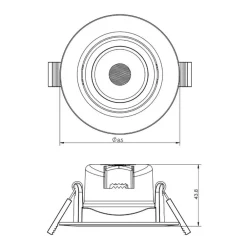 Loftlamper|Indbygningsspots ^ Deko-Light Indbygget loftlampe med LED SMD 68 230V hvid 4.000 K