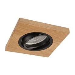Indbygningsspots ^ Lamkur Lighting Indbygget loftslampe Tobby, 10 x 10 cm, 3-sæt Egetræ GU10