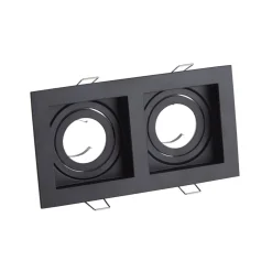Searchlight Indbygningsspots > Indbygningslampe Grid Two, 2 lyskilder, sort, 18,5x10 cm, aluminium, GU10