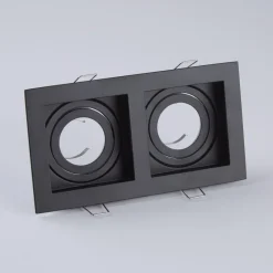 Searchlight Indbygningsspots > Indbygningslampe Grid Two, 2 lyskilder, sort, 18,5x10 cm, aluminium, GU10