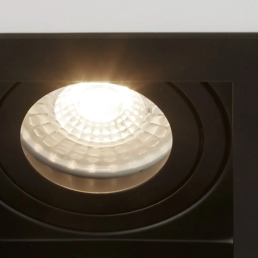 Searchlight Indbygningsspots > Indbygningslampe Grid Two, 2 lyskilder, sort, 18,5x10 cm, aluminium, GU10