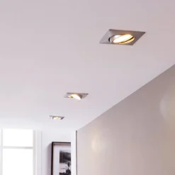 Lindby Loftlamper|Indbygningsspots > Indbygningslamper i krom med LED, kantet sæt med 3 stk