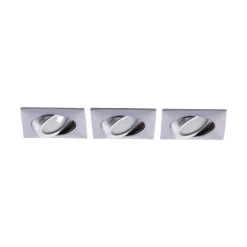 Lindby Loftlamper|Indbygningsspots > Indbygningslamper i krom med LED, kantet sæt med 3 stk