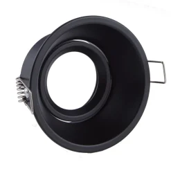 Indbygningsspots ^ Searchlight Indbygningslampe Slim Trim, sort, Ø 9,4 cm, IP20, aluminium, GU10