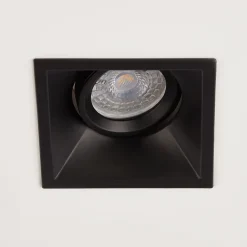 Indbygningsspots ^ Searchlight Indbygningslampe Slim Trim Square, sort, 9 x 9 cm, aluminium, GU10