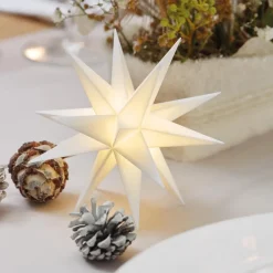 Dekorationsbelysning|Julepynt ^ STERNTALER Indendørs dekostjerne 18 takker, Ø 12 cm, hvid