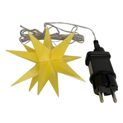 Deco Trend Julepynt|Julestjerner > Indendørs LED-stjerne, 18 takker, Ø 12 cm, gul