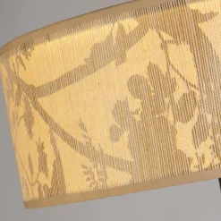 Searchlight Gulvlamper > Isla gulvlampe, Ø 40 cm, brun, beige, bambus, stål