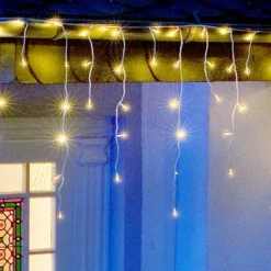 Konstsmide Christmas Julepynt|Lysnet, Lysforhæng > Isregn LED-lysforhæng, varmhvid, hvid, 3m