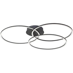 Loftlamper|Loftlamper ^ JUST LIGHT. GmbH Ivanka LED-loftlampe, 3 ringe, sort