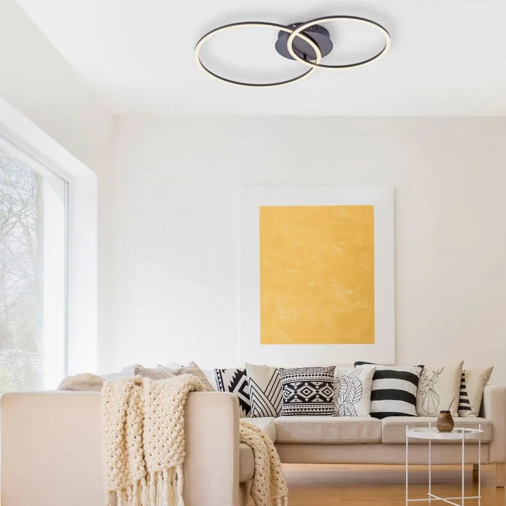 JUST LIGHT. GmbH Loftlamper > Ivanka LED-loftlampe, to ringe, sort