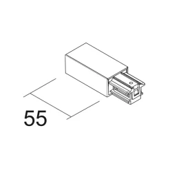 Ivela Skinnesystem > indgang venstre SQUARE 48 V, sort, plast