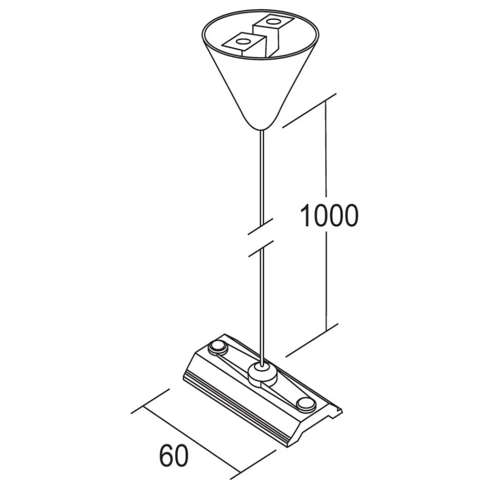 Skinnesystem ^ Ivela LKM ophæng fast 100 cm, plade 6 cm