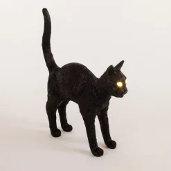 SELETTI Dekorationsbelysning > Jobby The Cat deko LED-bordlampe, sort