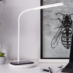 Arbejdsrum/Kontor ^ Brilliant Joni LED-bordlampe, hvid, højde 34 cm, CCT, dæmpbar
