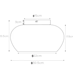 Lucide Loftlamper > Judi loftslampe af glas, Ø 30,5 cm