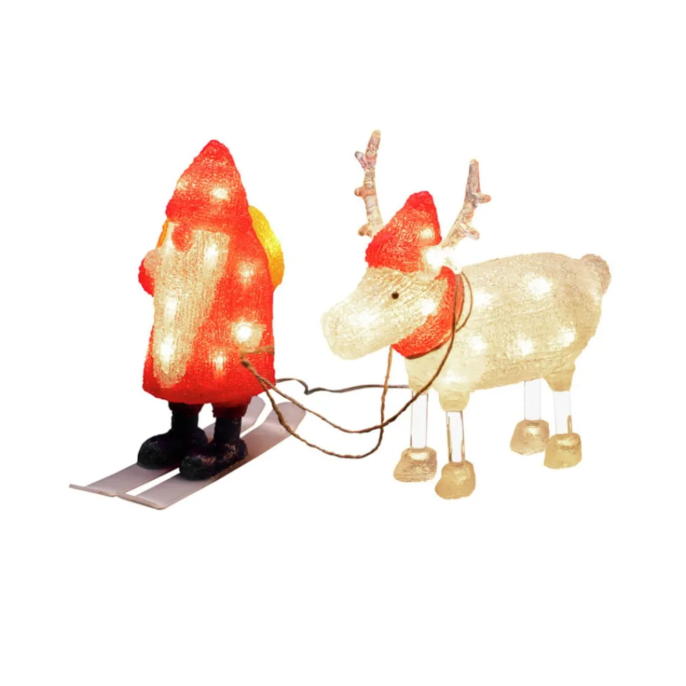 Dekorationsbelysning|Julepynt ^ Konstsmide Christmas Julemand og Rensdyr LED-dekorationslampe, IP44