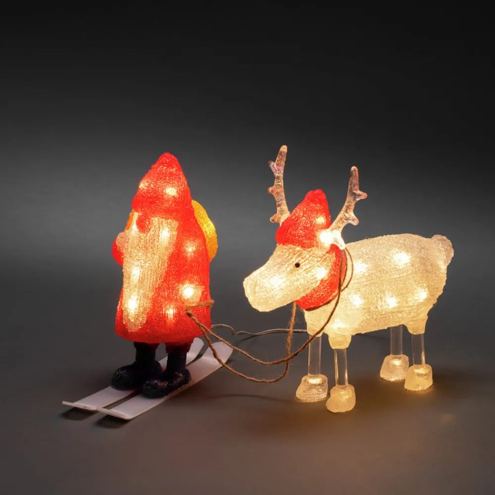 Dekorationsbelysning|Julepynt ^ Konstsmide Christmas Julemand og Rensdyr LED-dekorationslampe, IP44