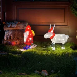 Dekorationsbelysning|Julepynt ^ Konstsmide Christmas Julemand og Rensdyr LED-dekorationslampe, IP44