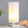 Lindby Bordlamper > Julina - tekstil-natbordslampe i grå