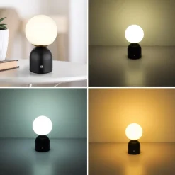 Globo Bordlamper > Julsy LED genopladelig bordlampe, sort, højde 21 cm, metal, CCT
