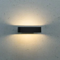 Væglamper ^ Heitronic Juno udendørs LED-væglampe, retlinjet