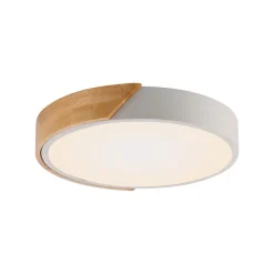 Gang|Loftlamper ^ JUST LIGHT. GmbH JUST LIGHT. Bila LED-loftslampe, hvid, Ø 32 cm, træ