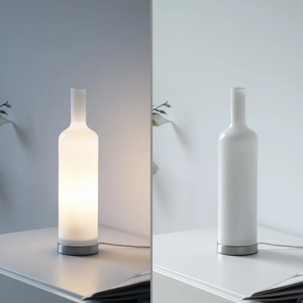 Bordlamper ^ JUST LIGHT. GmbH JUST LIGHT. bordlampe Bottle, opal hvid, glas, E14