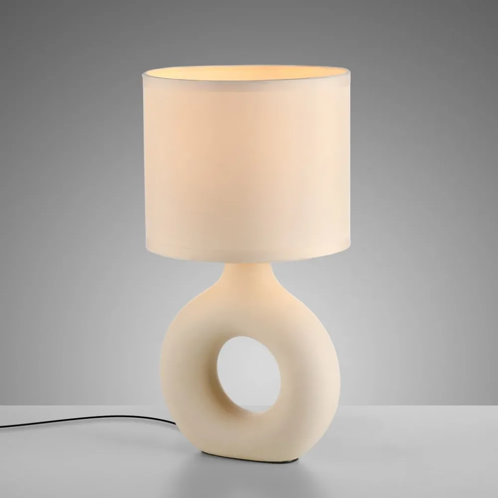 JUST LIGHT. GmbH Bordlamper > JUST LIGHT. Carara bordlampe, keramisk fod, beige