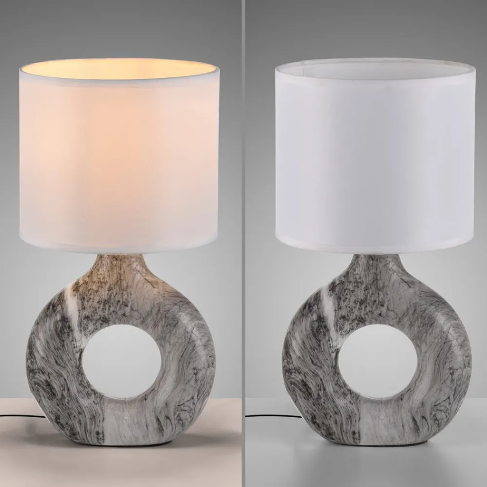 JUST LIGHT. GmbH Bordlamper > JUST LIGHT. Carara bordlampe, keramisk fod, grå