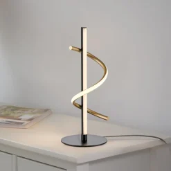 Bordlamper ^ JUST LIGHT. GmbH JUST LIGHT. Emanda LED-bordlampe, jern, sort-messing