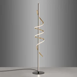 Gulvlamper|Gulvlamper ^ JUST LIGHT. GmbH JUST LIGHT. Emanda LED-gulvlampe, jern, sort-messing