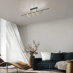 JUST LIGHT. GmbH Loftlamper|Loftlamper > JUST LIGHT. Emanda loftlampe, jern, sort-messing