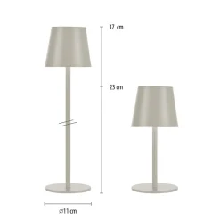 Terrassebelysning|Bordlamper ^ JUST LIGHT. GmbH JUST LIGHT. Euria LED-bordlampe, grå-beige jern IP54