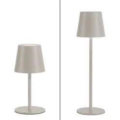 Terrassebelysning|Bordlamper ^ JUST LIGHT. GmbH JUST LIGHT. Euria LED-bordlampe, grå-beige jern IP54