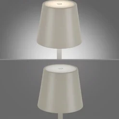 Terrassebelysning|Bordlamper ^ JUST LIGHT. GmbH JUST LIGHT. Euria LED-bordlampe, grå-beige jern IP54
