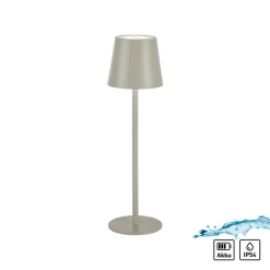 Terrassebelysning|Bordlamper ^ JUST LIGHT. GmbH JUST LIGHT. Euria LED-bordlampe, grå-beige jern IP54