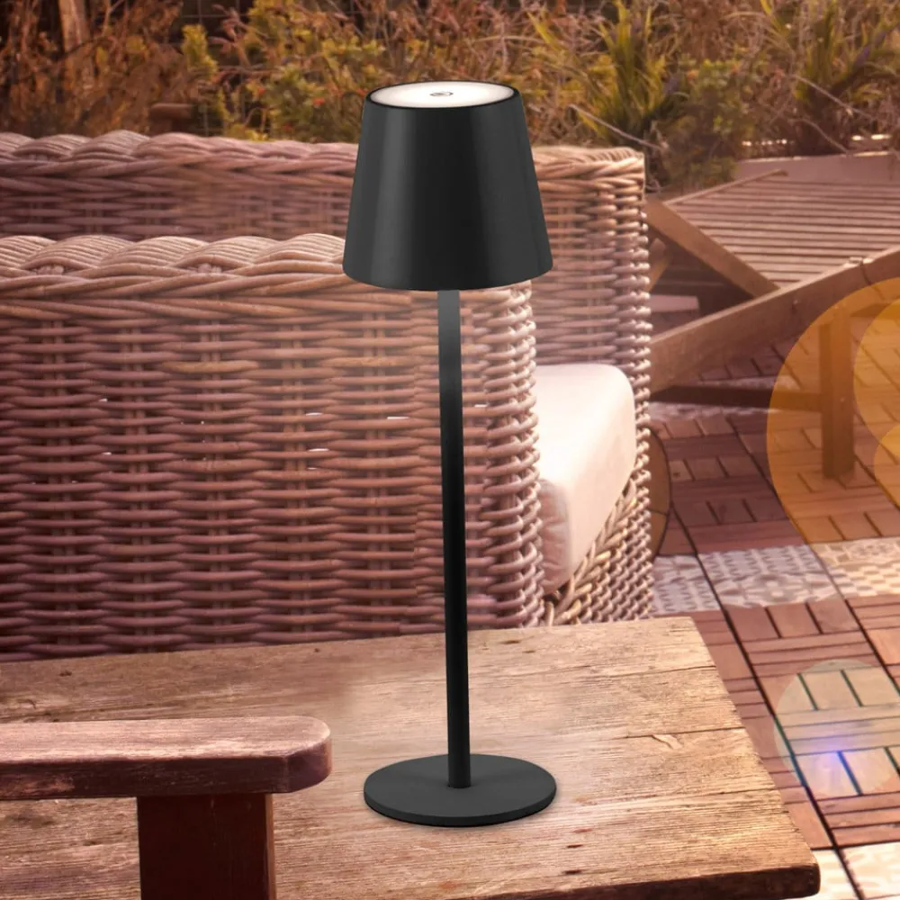 JUST LIGHT. GmbH Dekorationsbelysning > JUST LIGHT. Euria LED-bordlampe, sort, jern IP54