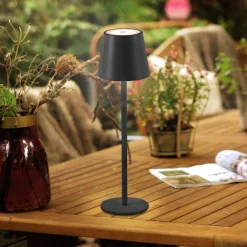 JUST LIGHT. GmbH Dekorationsbelysning > JUST LIGHT. Euria LED-bordlampe, sort, jern IP54