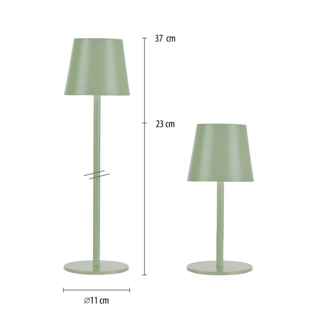 JUST LIGHT. GmbH Dekorationsbelysning|Terrassebelysning > JUST LIGHT. Euria LED-bordlampe, grøn, jern, IP54