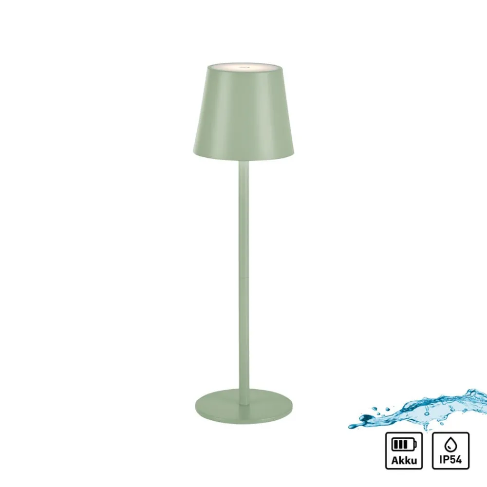 JUST LIGHT. GmbH Dekorationsbelysning|Terrassebelysning > JUST LIGHT. Euria LED-bordlampe, grøn, jern, IP54