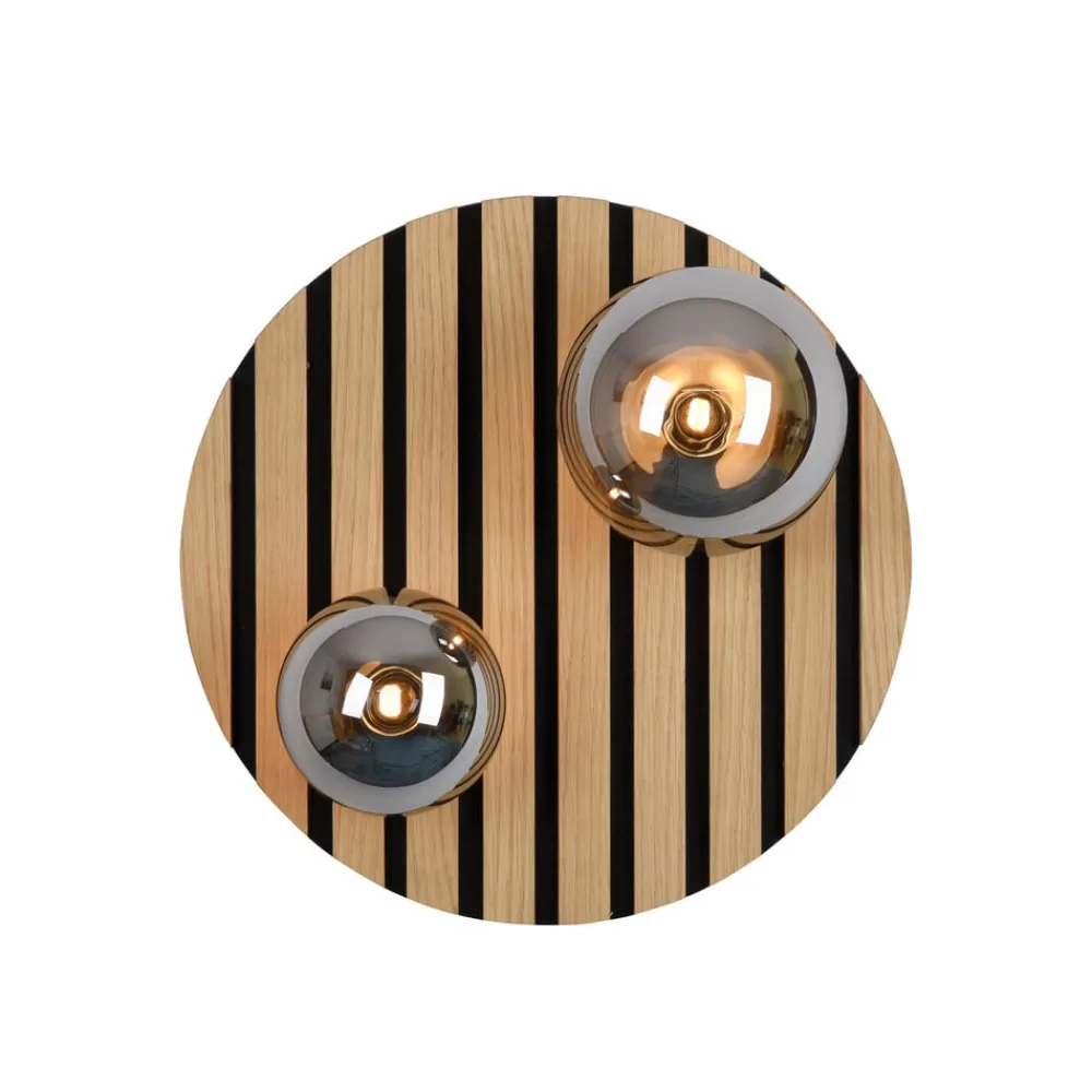 JUST LIGHT. GmbH Loftlamper > JUST LIGHT. Grøn Stika loftlampe, rund, 2 lyskilder, træ
